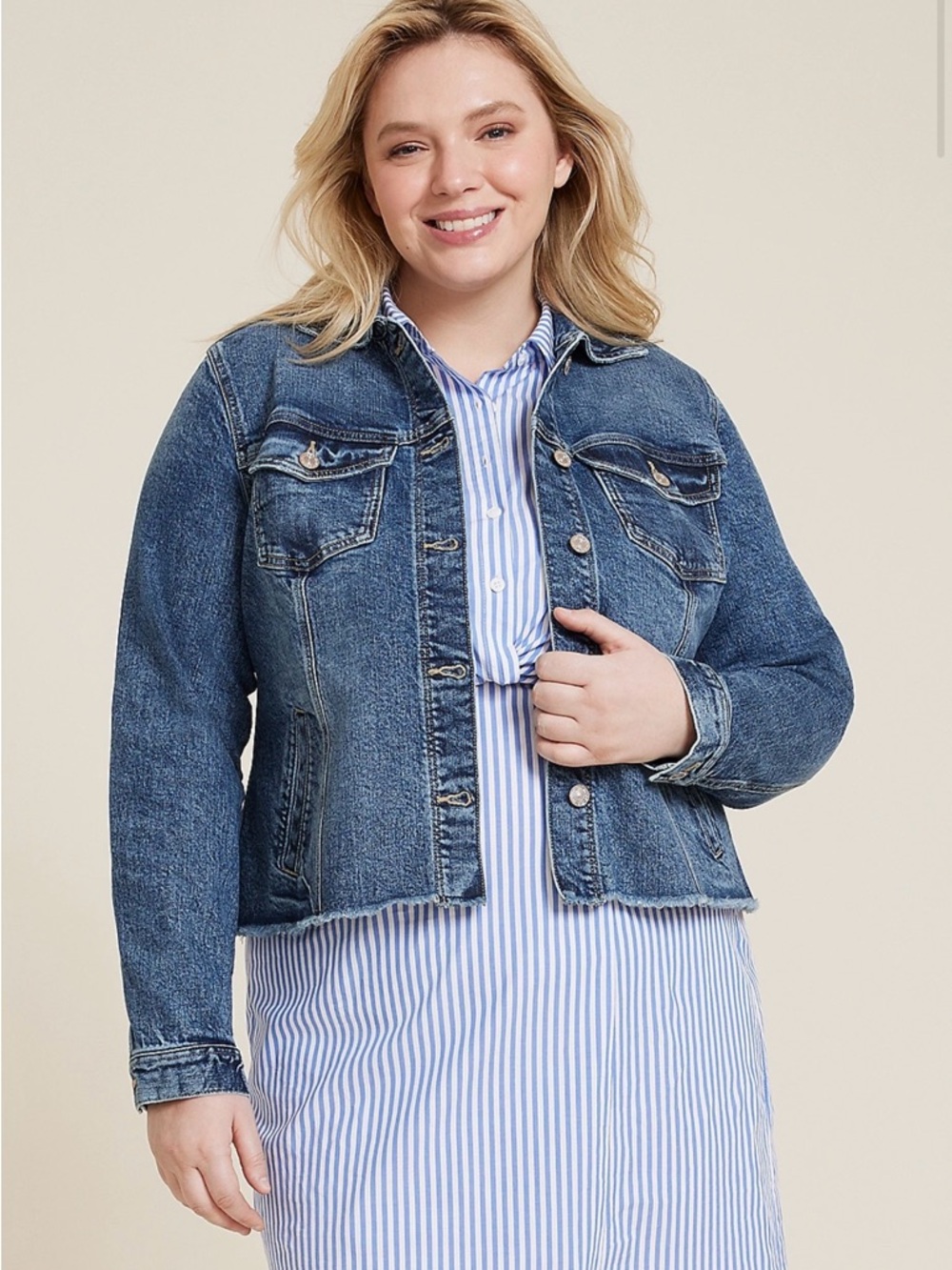 Maurices 1X Cinched Denim Jacket - Women's NWT